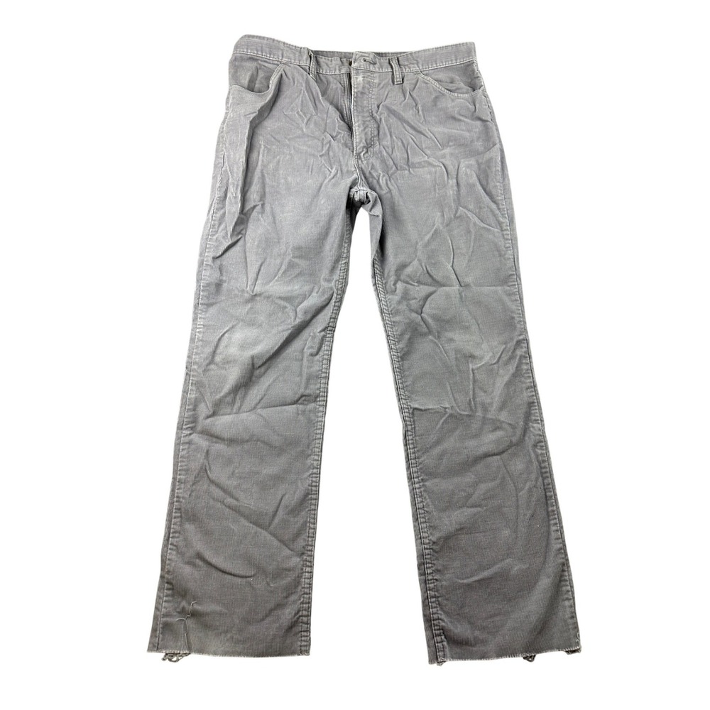 Vintage Rustler by Wrangler Corduroy Pants Men 38x34 Gray Straight Leg USA Made